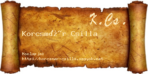 Korcsmár Csilla névjegykártya