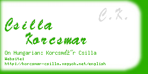 csilla korcsmar business card